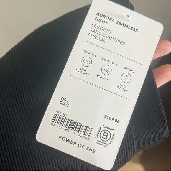 Athleta Black High-Waisted Aurora Seemless Tight Leggings - Picture 6 of 7